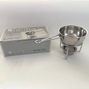WMF Forma Butter-Set Stainless Steel Melting Pot + Stand Germany Vintage w/ Box